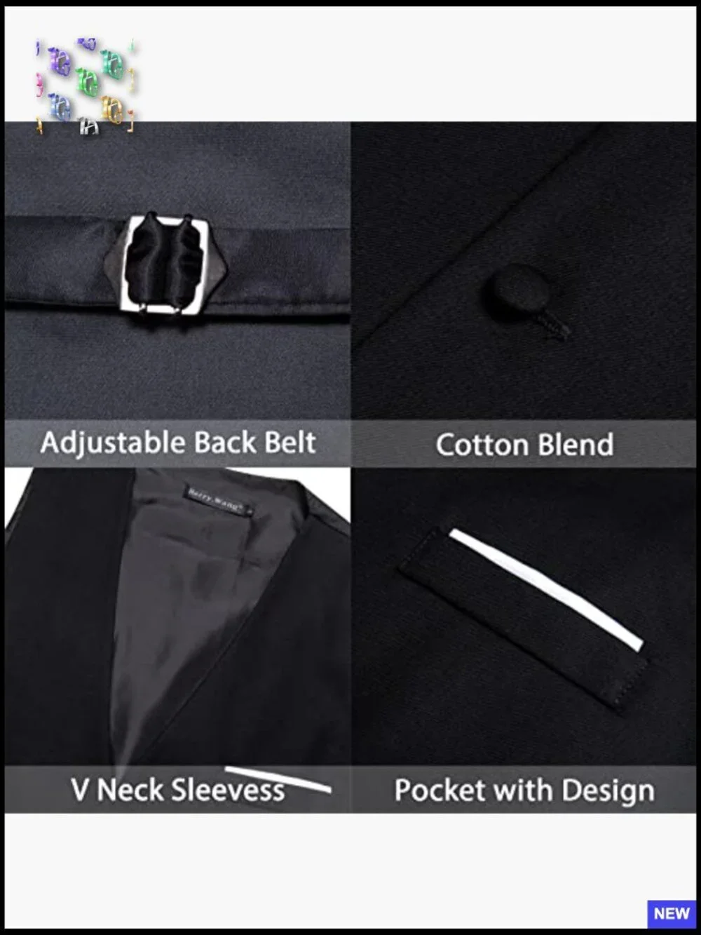 Slim Fit V-Neck Waistcoat Formal Business Tuxedo Vest Elegant Classic